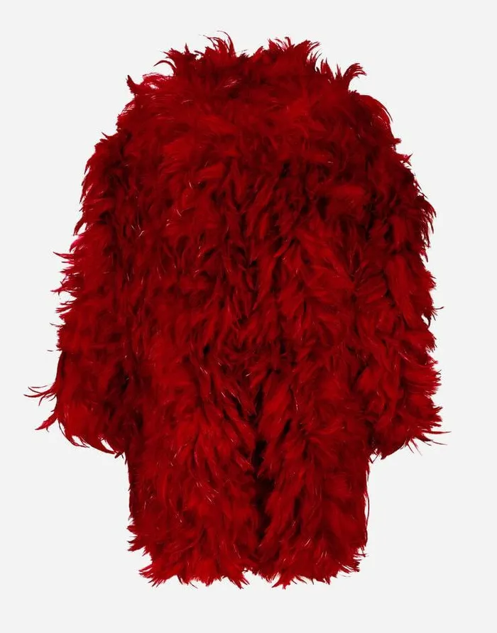 Dolce and Gabbana Coats And Jackets Women Organza Coat With Rooster Feather Embellishment Multicolor Dolce and Gabbana Coats And Jackets Women Organza Coat With Rooster Feather Embellishment Multicolor