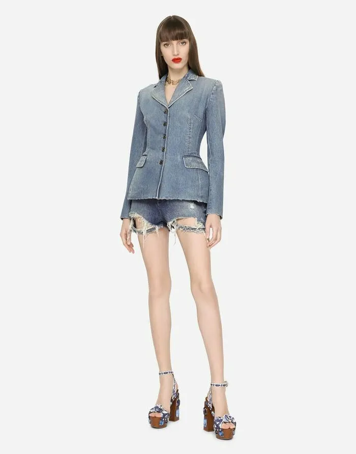 Dolce and Gabbana Denim Women Denim Dolce Jacket Multicolor Dolce and Gabbana Denim Women Denim Dolce Jacket Multicolor