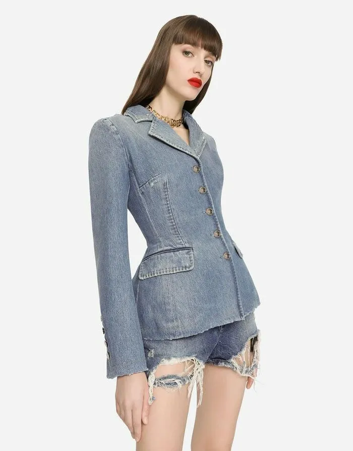 Dolce and Gabbana Denim Women Denim Dolce Jacket Multicolor Dolce and Gabbana Denim Women Denim Dolce Jacket Multicolor
