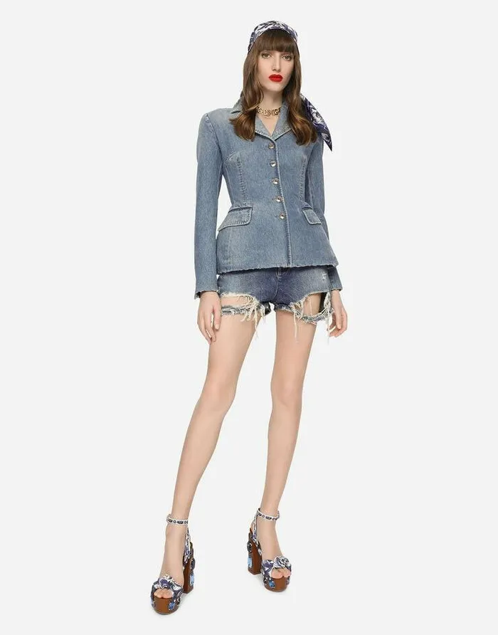 Dolce and Gabbana Denim Women Denim Dolce Jacket Multicolor Dolce and Gabbana Denim Women Denim Dolce Jacket Multicolor