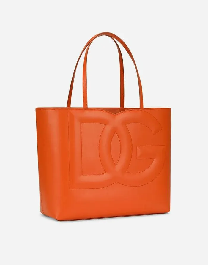 Dolce and Gabbana DG Logo Bag Women Medium Calfskin DG Logo Bag Shopper Orange Dolce and Gabbana DG Logo Bag Women Medium Calfskin DG Logo Bag Shopper Orange
