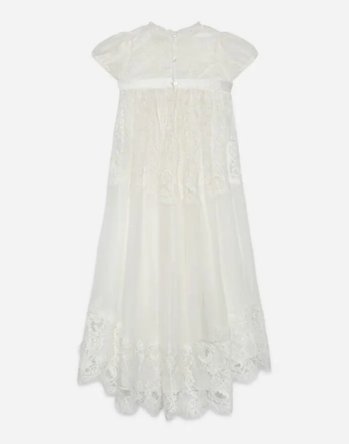 Dolce and Gabbana Dresses Children Long Silk Chiffon And Lace Dress White Dolce and Gabbana Dresses Children Long Silk Chiffon And Lace Dress White