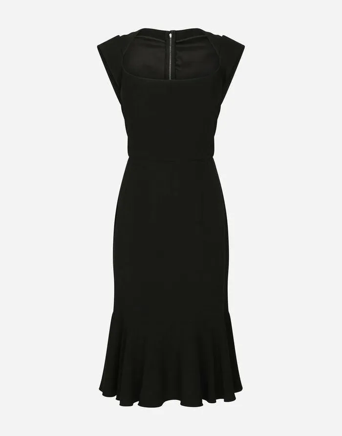 Dolce and Gabbana Dresses Women Cady Fabric Mini Dress Black