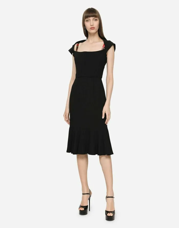 Dolce and Gabbana Dresses Women Cady Fabric Mini Dress Black Dolce and Gabbana Dresses Women Cady Fabric Mini Dress Black
