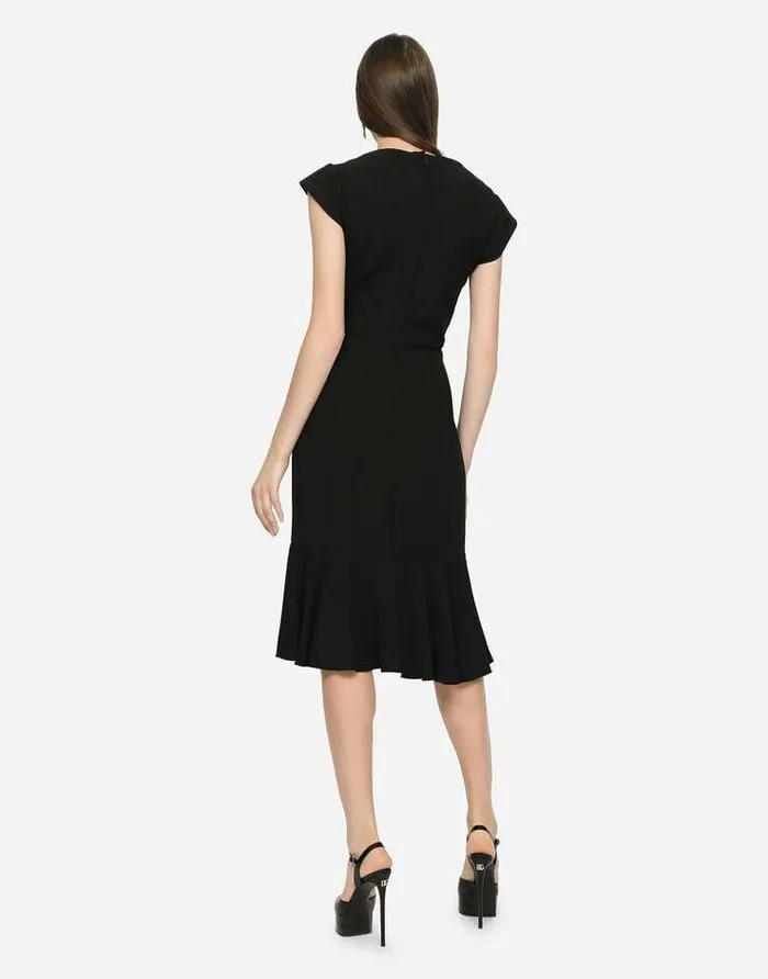 Dolce and Gabbana Dresses Women Cady Fabric Mini Dress Black Dolce and Gabbana Dresses Women Cady Fabric Mini Dress Black