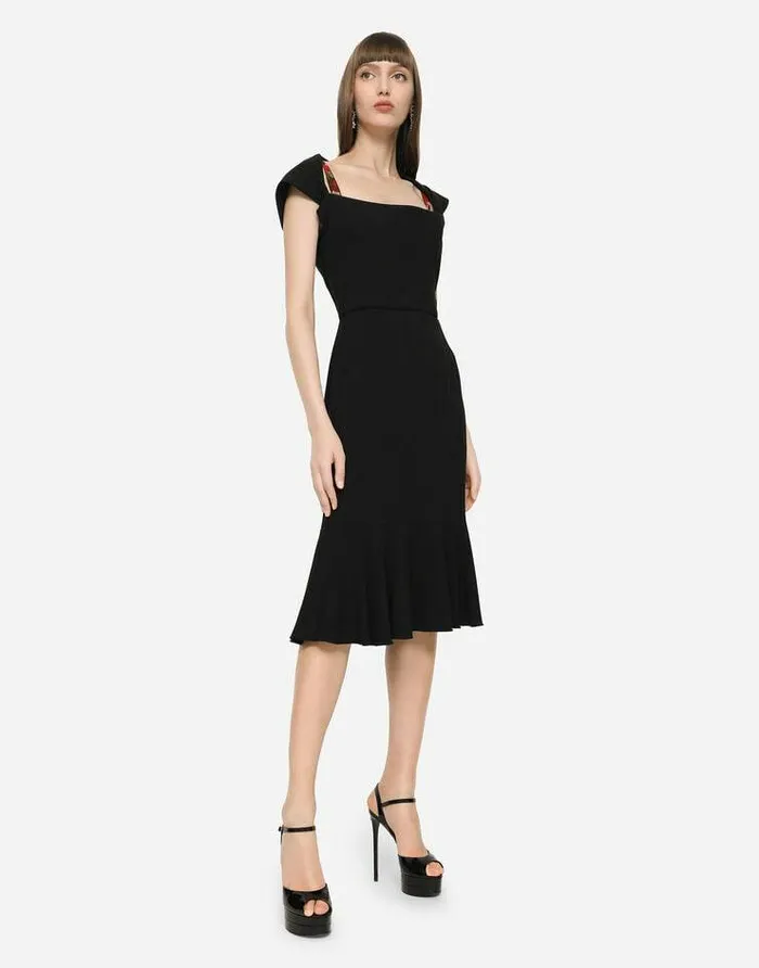 Dolce and Gabbana Dresses Women Cady Fabric Mini Dress Black Dolce and Gabbana Dresses Women Cady Fabric Mini Dress Black