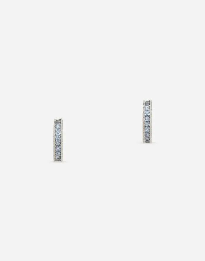 Dolce and Gabbana Earrings Women Anna Earrings In White Gold 18kt With Blue Sapphires White Dolce and Gabbana Earrings Women Anna Earrings In White Gold 18kt With Blue Sapphires White