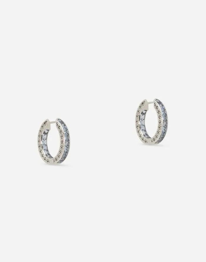 Dolce and Gabbana Earrings Women Anna Earrings In White Gold 18kt With Blue Sapphires White Dolce and Gabbana Earrings Women Anna Earrings In White Gold 18kt With Blue Sapphires White