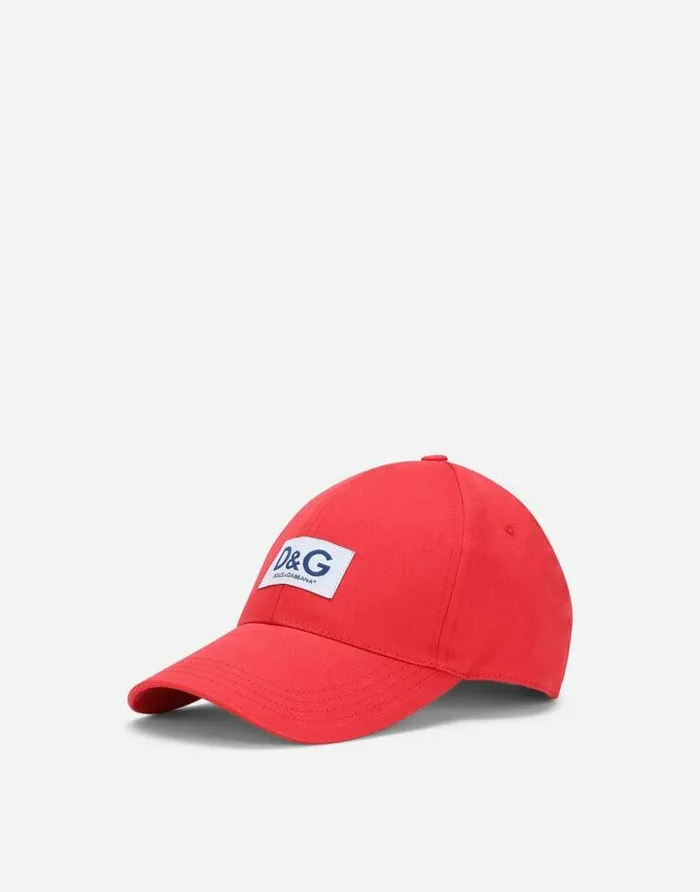 Dolce and Gabbana Hats And Gloves Men Baseball Cap With DG Patch Red