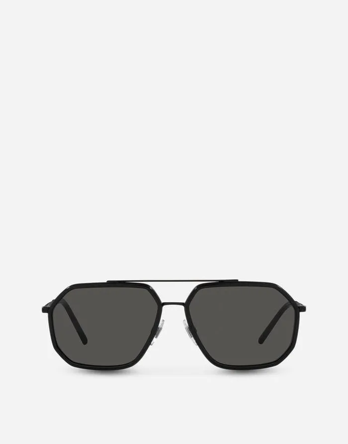 Dolce and Gabbana Icons Men Gros Grain Sunglasses Black Matte And Black
