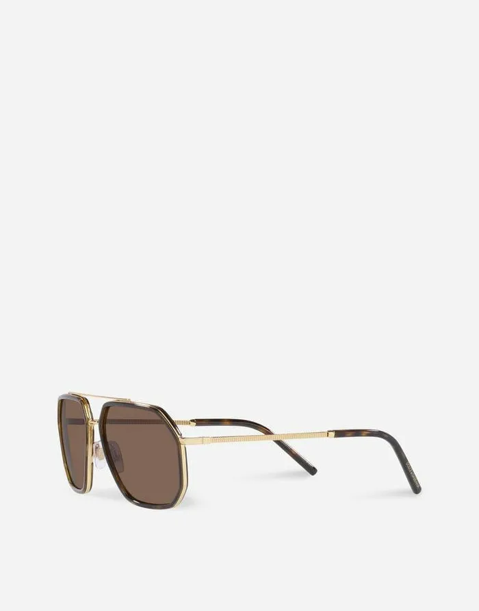 Dolce and Gabbana Icons Men Gros Grain Sunglasses Gold And Havana Dolce and Gabbana Icons Men Gros Grain Sunglasses Gold And Havana