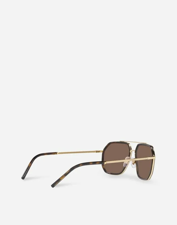Dolce and Gabbana Icons Men Gros Grain Sunglasses Gold And Havana Dolce and Gabbana Icons Men Gros Grain Sunglasses Gold And Havana