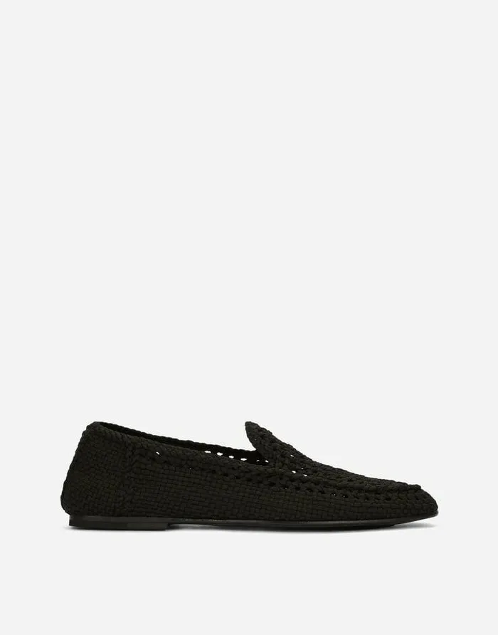 Dolce and Gabbana Loafers And Moccasins Men Crochet Slippers Black