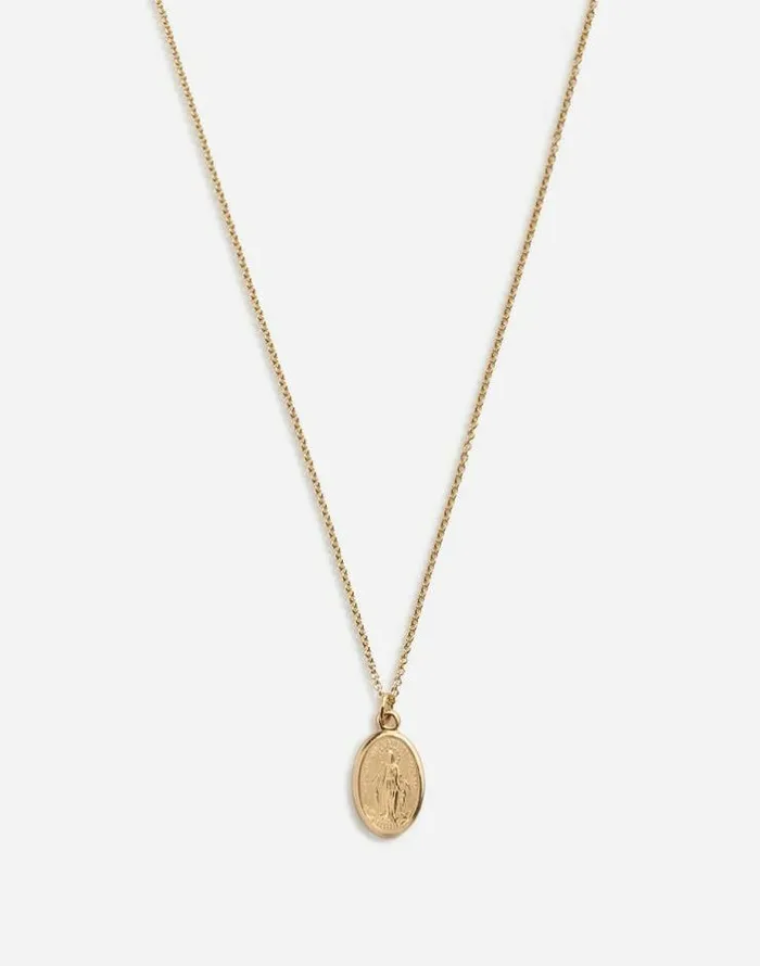 Dolce and Gabbana Mini Me Girl Children Necklace With Virgin Mary Medallion Gold Dolce and Gabbana Mini Me Girl Children Necklace With Virgin Mary Medallion Gold