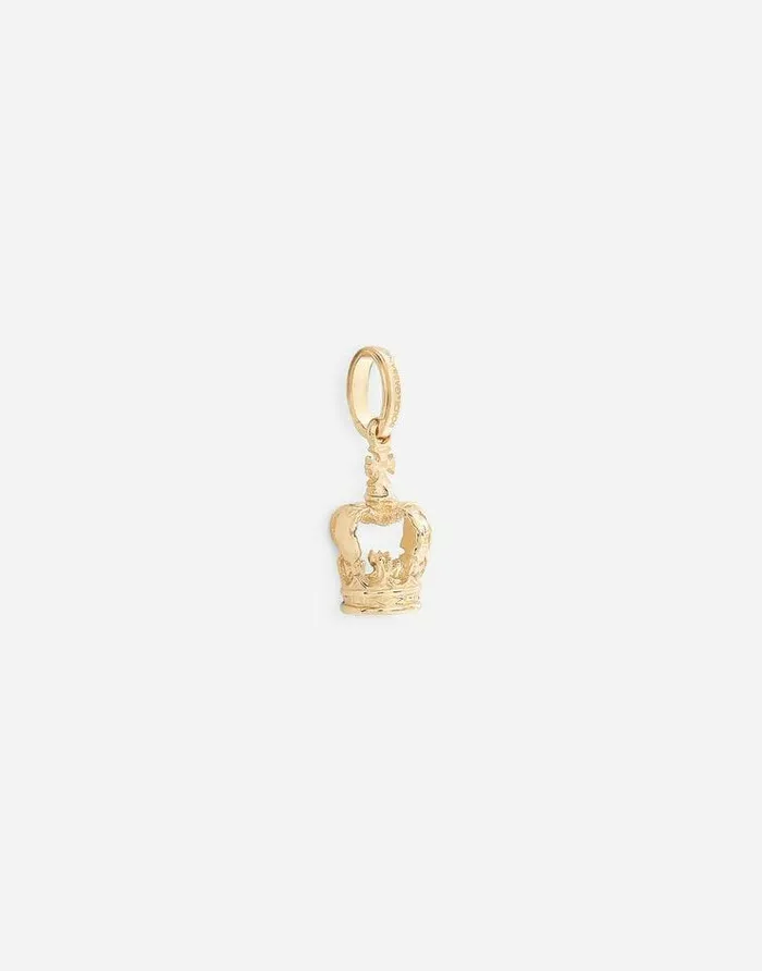 Dolce and Gabbana Necklaces Men Crown Yellow Gold Charm Yellow Gold