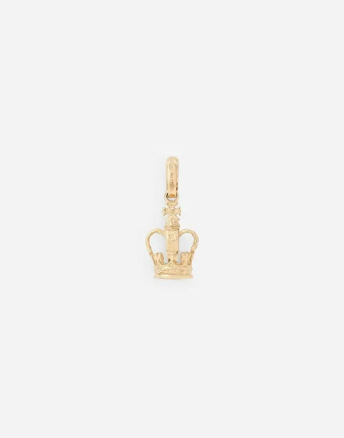 Dolce and Gabbana Necklaces Men Crown Yellow Gold Charm Yellow Gold