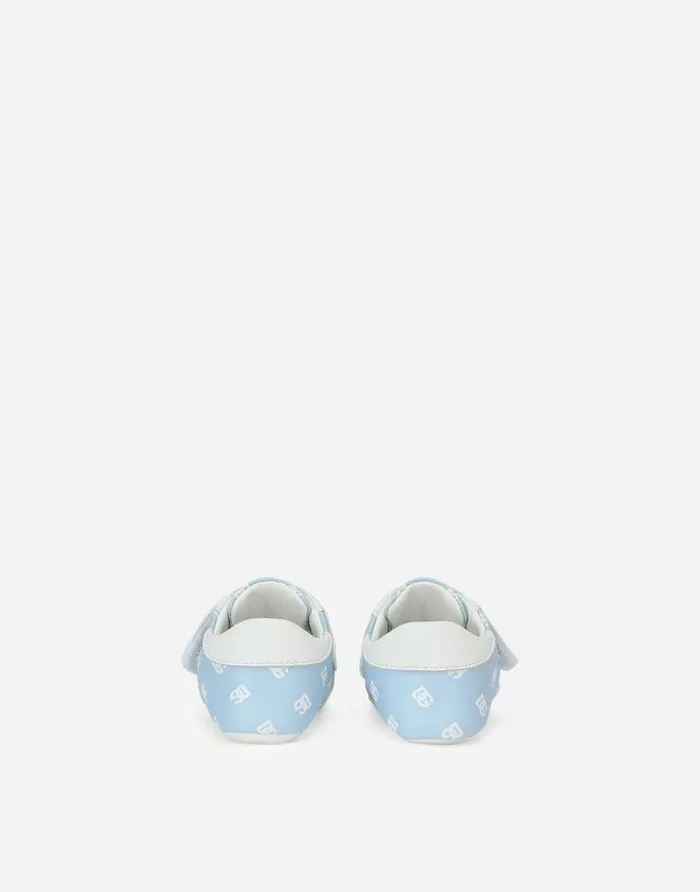 Dolce and Gabbana Newborn Shoes 1620 Children Nappa Leather Newborn Sneakers With DGlogo Print Azure Dolce and Gabbana Newborn Shoes 1620 Children Nappa Leather Newborn Sneakers With DGlogo Print Azure