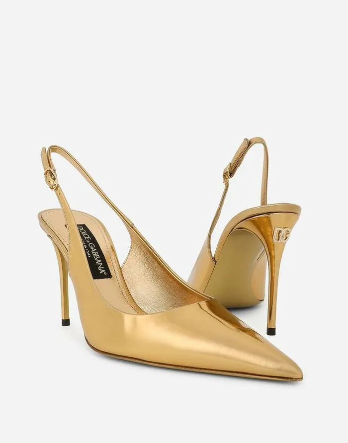 Dolce and Gabbana Pumps And Slingback Women Calfskin Slingbacks Gold Dolce and Gabbana Pumps And Slingback Women Calfskin Slingbacks Gold