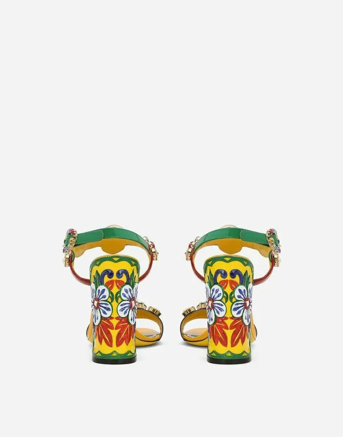 Dolce and Gabbana Sandals And Wedges Women Patent Leather Sandals Multicolor Dolce and Gabbana Sandals And Wedges Women Patent Leather Sandals Multicolor