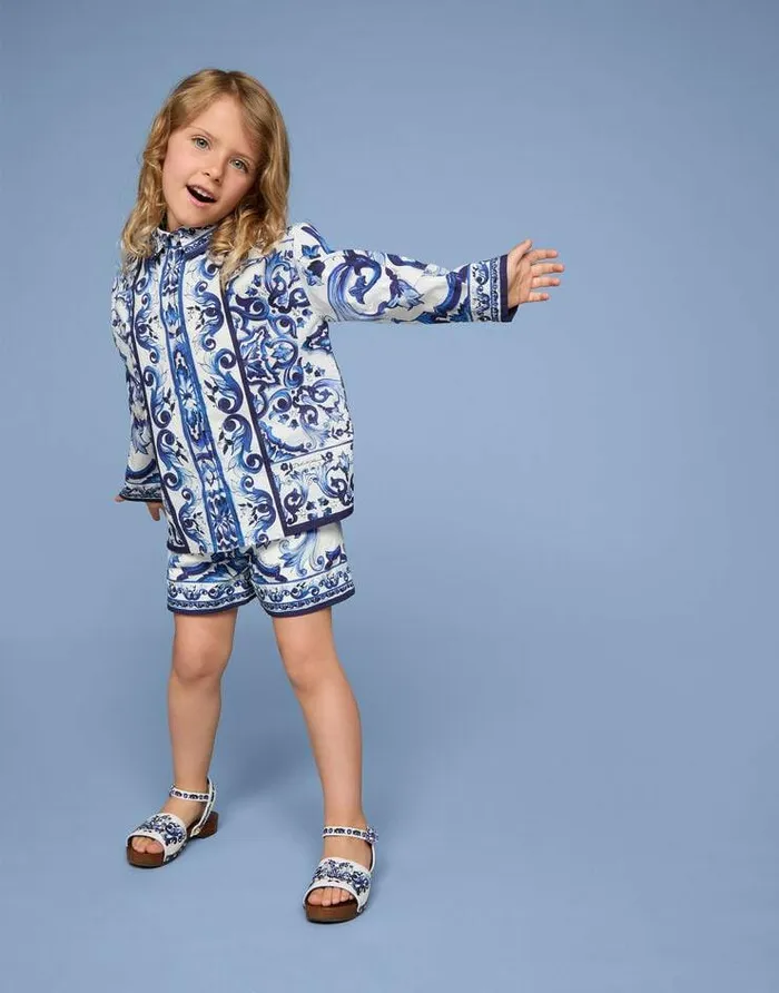 Dolce and Gabbana Shirts And Tops Children Majolicaprint Poplin Shirt Multicolor Dolce and Gabbana Shirts And Tops Children Majolicaprint Poplin Shirt Multicolor