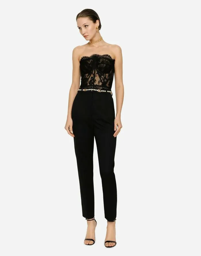 Dolce and Gabbana Shirts And Tops Women Lace Bustier Black