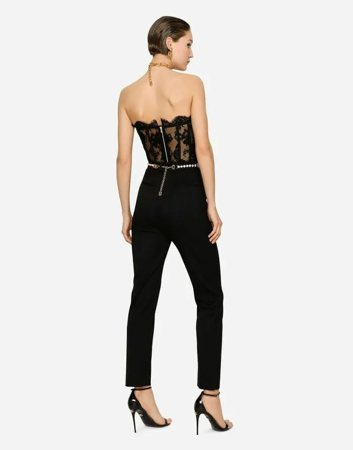 Dolce and Gabbana Shirts And Tops Women Lace Bustier Black