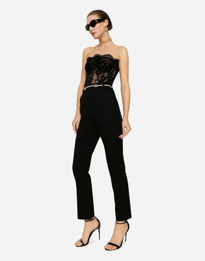 Dolce and Gabbana Shirts And Tops Women Lace Bustier Black
