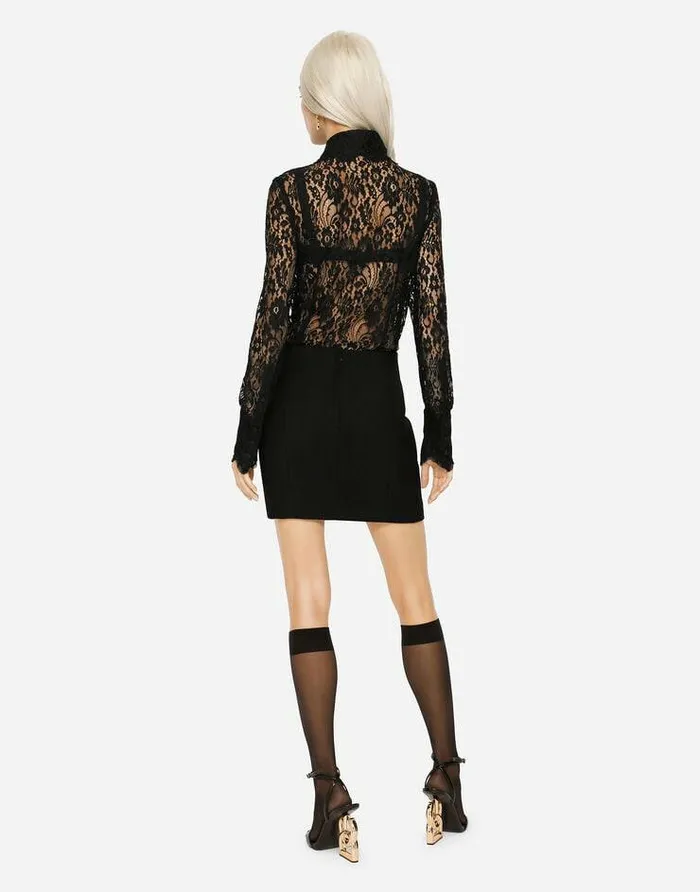 Dolce and Gabbana Shirts And Tops Women Lace Shirt Black Dolce and Gabbana Shirts And Tops Women Lace Shirt Black
