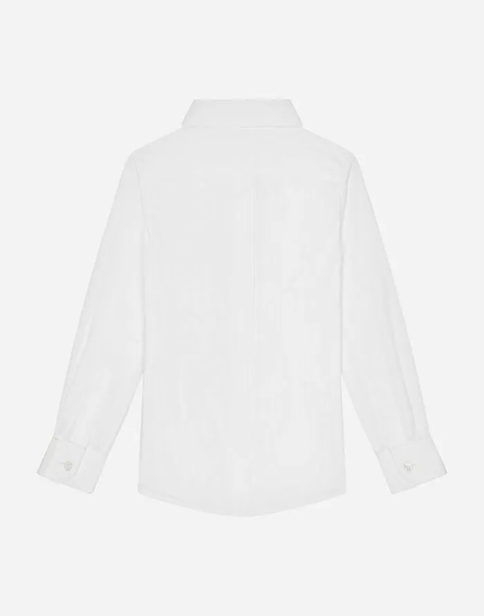 Dolce and Gabbana Shirts Children Cotton Poplin Tuxedo Shirt White Dolce and Gabbana Shirts Children Cotton Poplin Tuxedo Shirt White