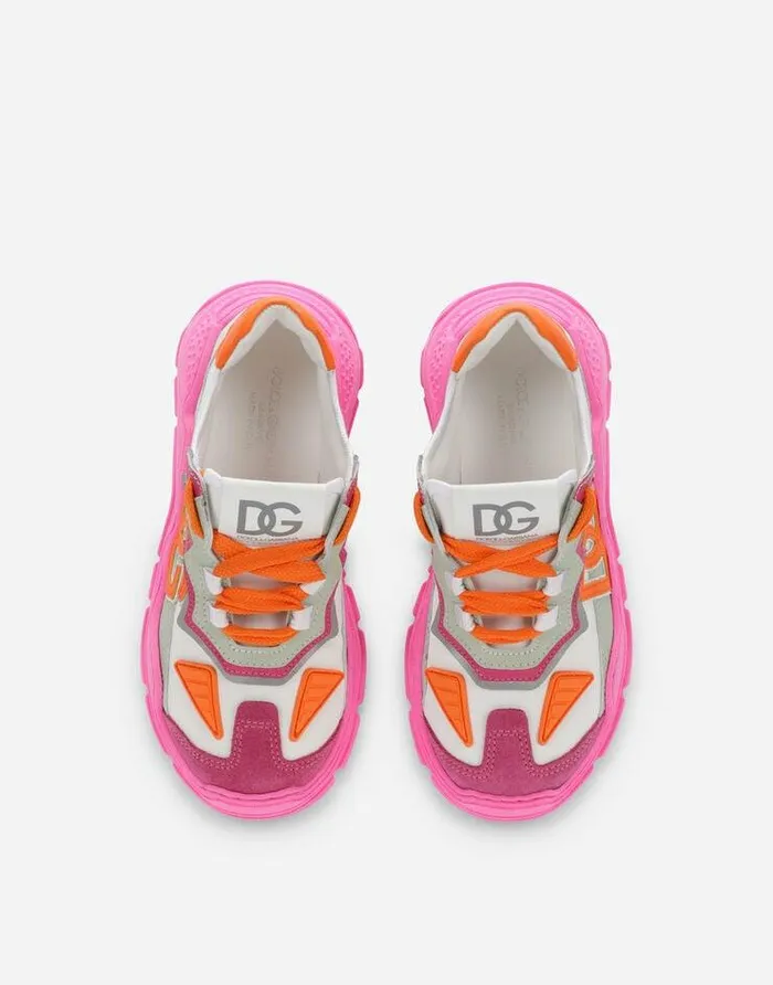 Dolce and Gabbana Shoes 2438 Children Calfskin Daymaster Sneakers Multicolor Dolce and Gabbana Shoes 2438 Children Calfskin Daymaster Sneakers Multicolor