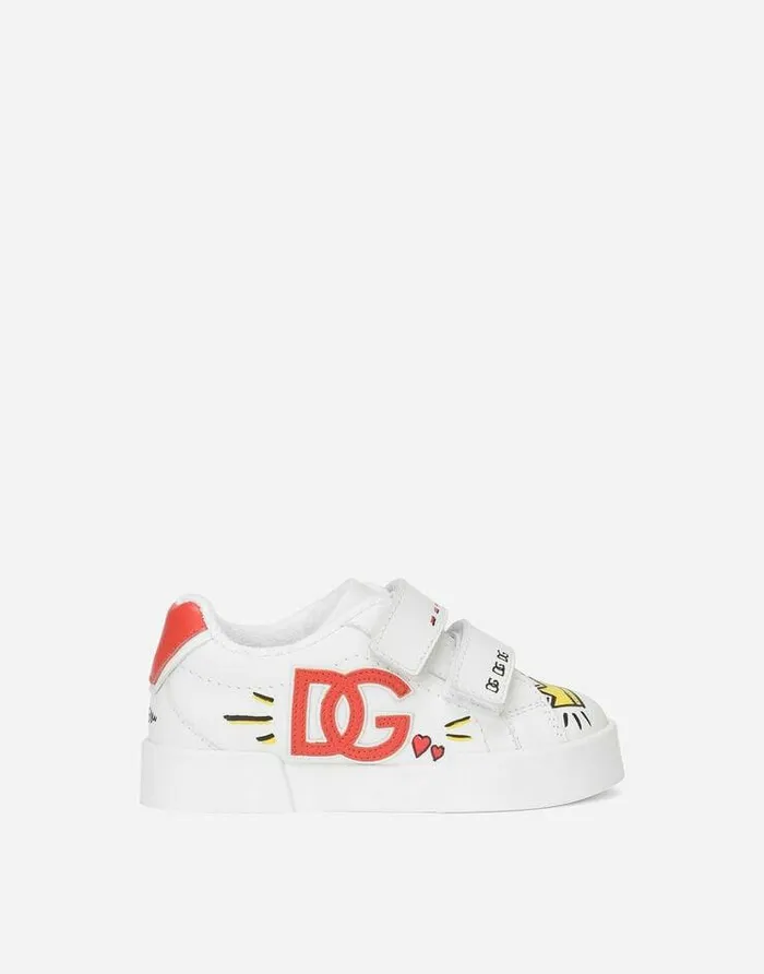 Dolce and Gabbana Shoes For First Steps 1926 Children First Steps Portofino Light Sneakers With DG Logo Multicolor Dolce and Gabbana Shoes For First Steps 1926 Children First Steps Portofino Light Sneakers With DG Logo Multicolor