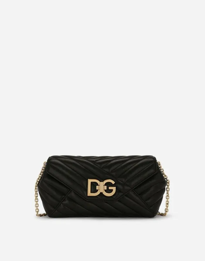 Dolce and Gabbana Shoulder And Crossbody Bags Women Medium Lop Bag In Quilted Nappa Leather Black Dolce and Gabbana Shoulder And Crossbody Bags Women Medium Lop Bag In Quilted Nappa Leather Black