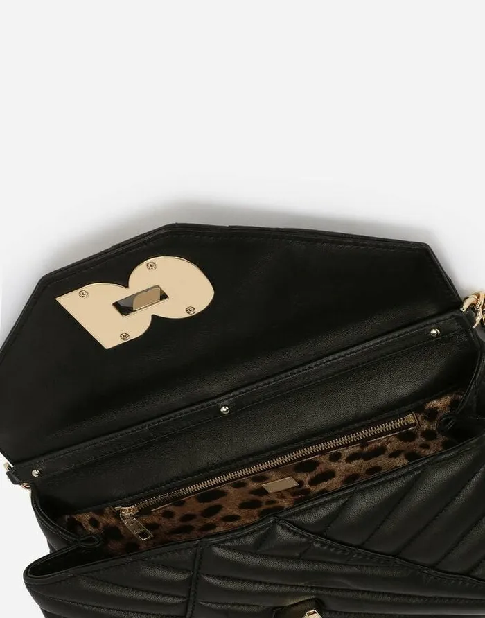 Dolce and Gabbana Shoulder And Crossbody Bags Women Medium Lop Bag In Quilted Nappa Leather Black Dolce and Gabbana Shoulder And Crossbody Bags Women Medium Lop Bag In Quilted Nappa Leather Black