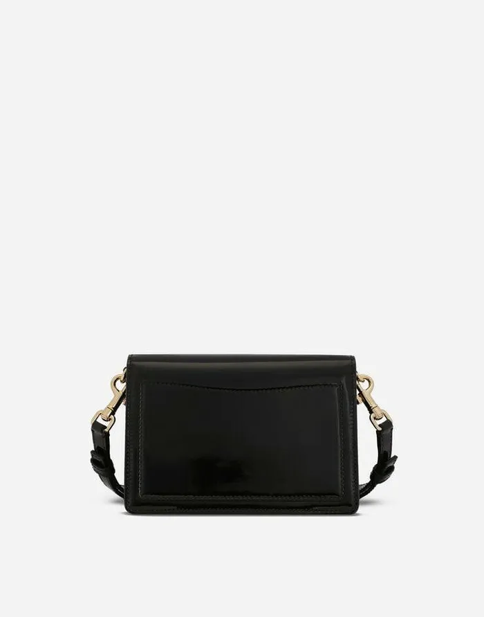 Dolce and Gabbana Shoulder And Crossbody Bags Women Patent Leather 90s Sicily Clutch With Branded Plate Black Dolce and Gabbana Shoulder And Crossbody Bags Women Patent Leather 90s Sicily Clutch With Branded Plate Black
