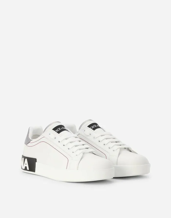 Dolce and Gabbana Sneakers Women Calfskin Nappa Portofino Sneakers Whitesilver Dolce and Gabbana Sneakers Women Calfskin Nappa Portofino Sneakers Whitesilver