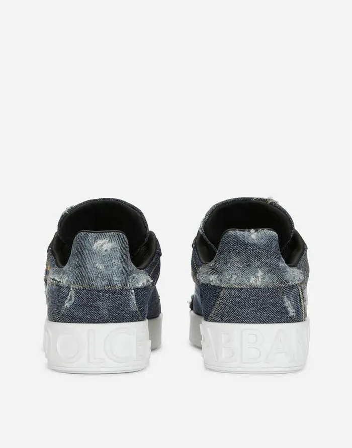 Dolce and Gabbana Sneakers Women Denim Patchwork Portofino Sneakers Blue Dolce and Gabbana Sneakers Women Denim Patchwork Portofino Sneakers Blue