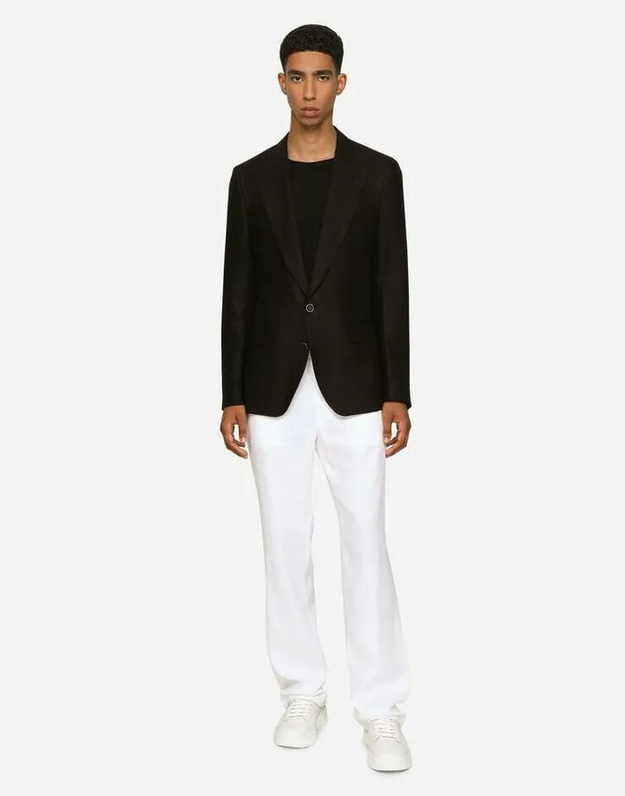 Dolce and Gabbana Suits And Blazers Men Linen Siciliafit Jacket Black Dolce and Gabbana Suits And Blazers Men Linen Siciliafit Jacket Black