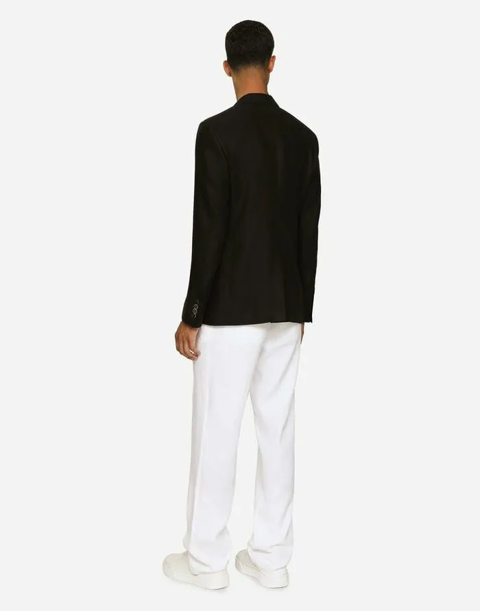 Dolce and Gabbana Suits And Blazers Men Linen Siciliafit Jacket Black Dolce and Gabbana Suits And Blazers Men Linen Siciliafit Jacket Black