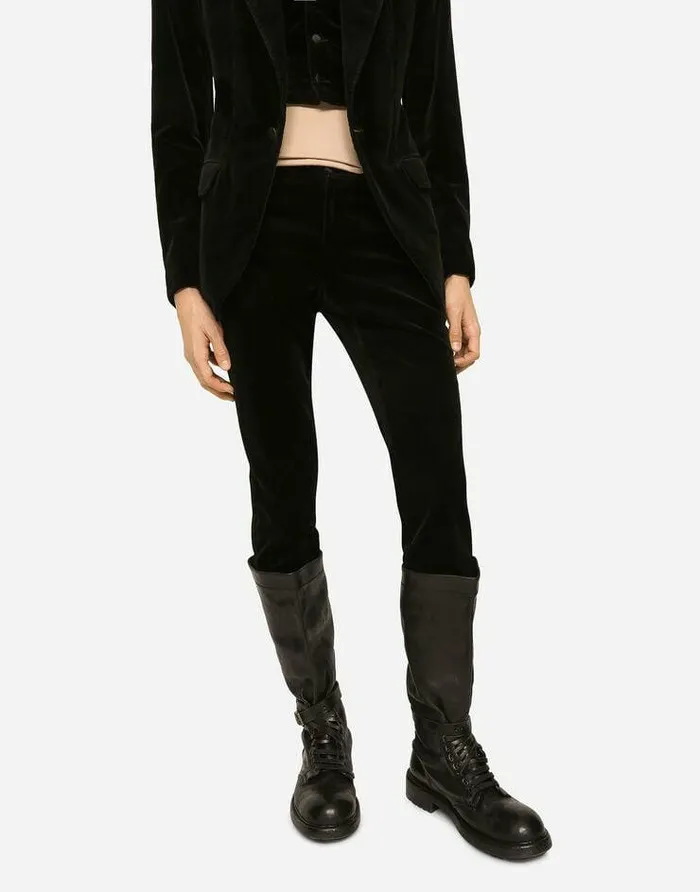 Dolce and Gabbana Suits And Blazers Men Singlebreasted Smooth Velvet Suit Black Dolce and Gabbana Suits And Blazers Men Singlebreasted Smooth Velvet Suit Black