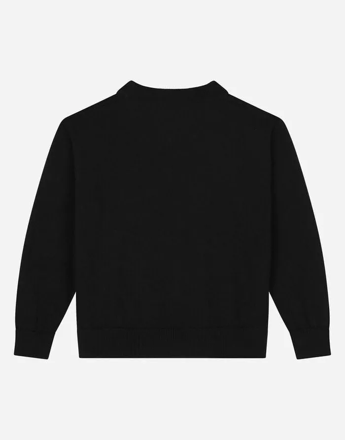 Dolce and Gabbana Sweaters Children Roundneck Plain Knit Sweater With Logo Tag Black Dolce and Gabbana Sweaters Children Roundneck Plain Knit Sweater With Logo Tag Black