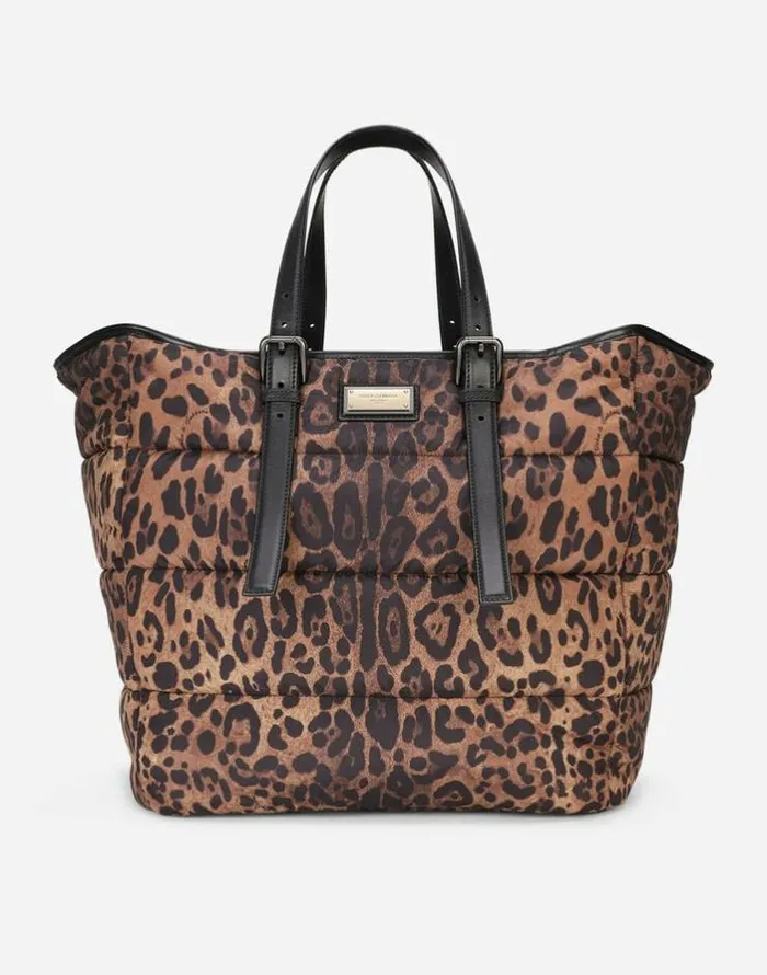 Dolce and Gabbana Totes WomenMen Leopardprint Sicily Shopper In Quilted Nylon Leo Print Dolce and Gabbana Totes WomenMen Leopardprint Sicily Shopper In Quilted Nylon Leo Print