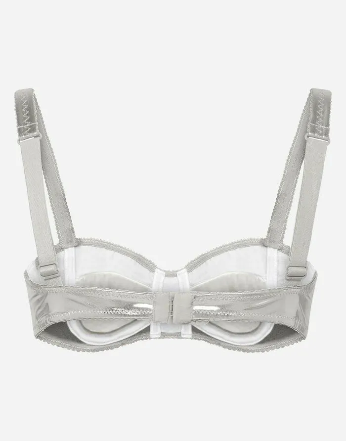 Dolce and Gabbana Underwear Women KIM DOLCEandGABBANA Coated Stretch Jersey Balconette Bra Silver Dolce and Gabbana Underwear Women KIM DOLCEandGABBANA Coated Stretch Jersey Balconette Bra Silver