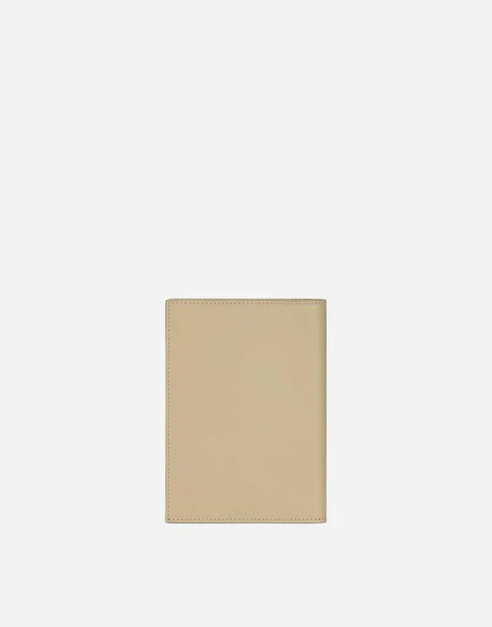 Dolce and Gabbana Wallets And Small Leather Goods Men Calfskin Passport Holder With Logo Beige Dolce and Gabbana Wallets And Small Leather Goods Men Calfskin Passport Holder With Logo Beige