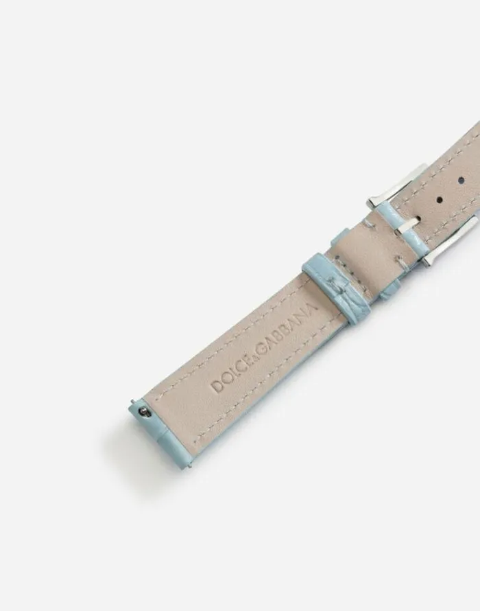 Dolce and Gabbana WatchesandStraps Women Alligator Strap With Buckle And Hook In Steel Azure Dolce and Gabbana WatchesandStraps Women Alligator Strap With Buckle And Hook In Steel Azure