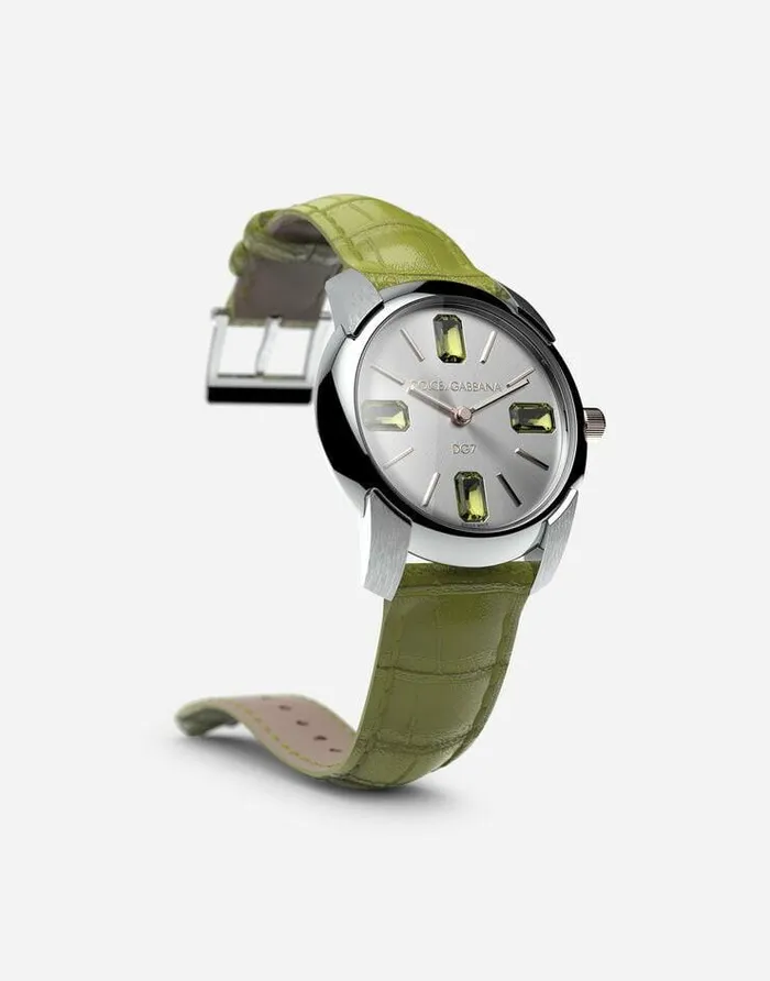 Dolce and Gabbana WatchesandStraps Women Watch With Alligator Strap Olive Green Dolce and Gabbana WatchesandStraps Women Watch With Alligator Strap Olive Green
