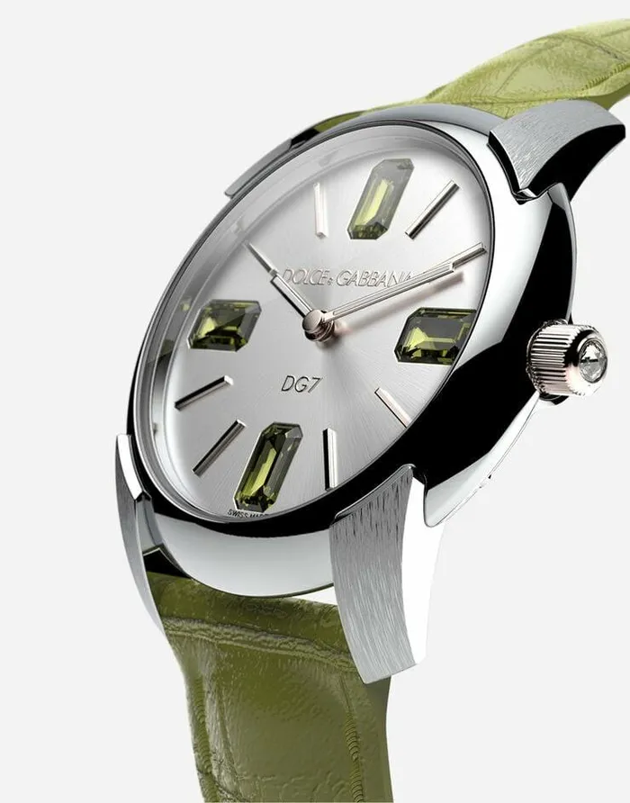 Dolce and Gabbana WatchesandStraps Women Watch With Alligator Strap Olive Green Dolce and Gabbana WatchesandStraps Women Watch With Alligator Strap Olive Green