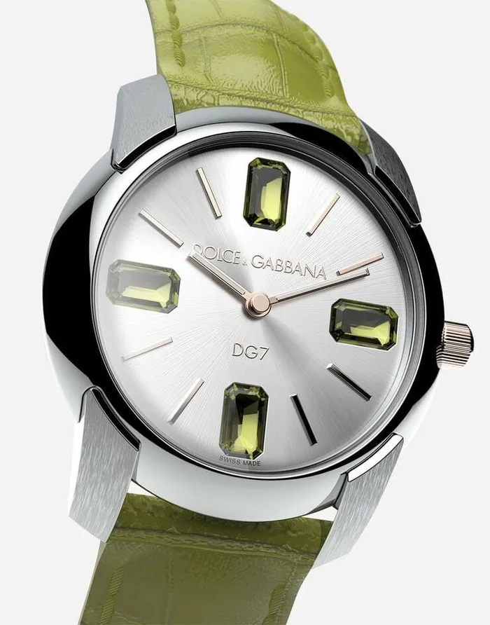 Dolce and Gabbana WatchesandStraps Women Watch With Alligator Strap Olive Green Dolce and Gabbana WatchesandStraps Women Watch With Alligator Strap Olive Green