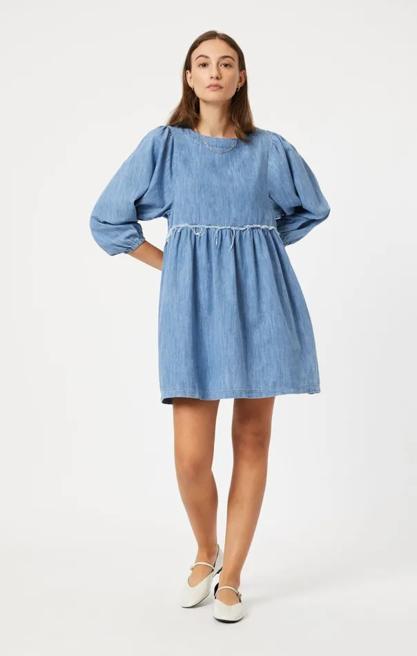 Dory Dress In Mid Blue Light Denim Women Mavi Jeans Dresses and Skirts Dory Dress In Mid Blue Light Denim Women Mavi Jeans Dresses and Skirts