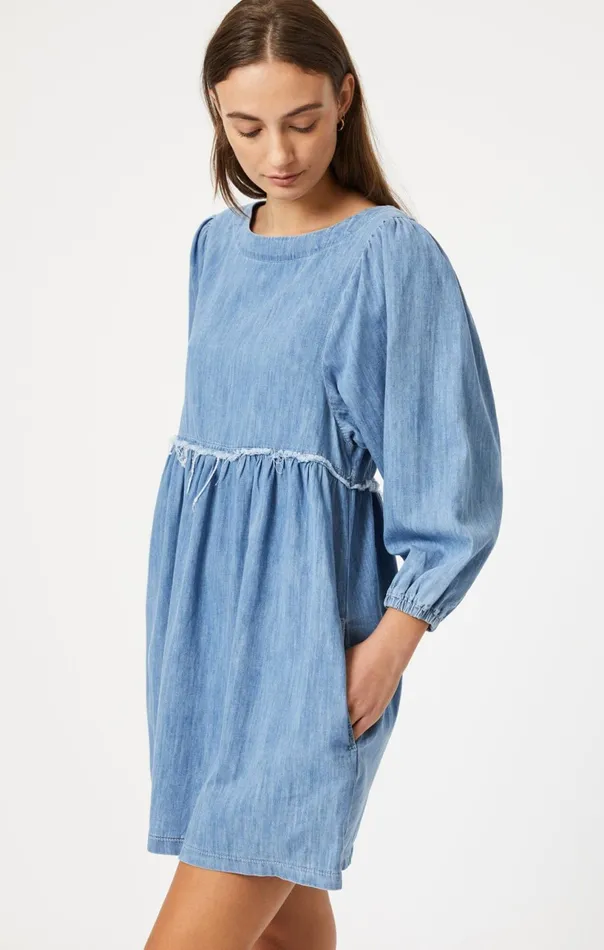 Dory Dress In Mid Blue Light Denim Women Mavi Jeans Dresses and Skirts Dory Dress In Mid Blue Light Denim Women Mavi Jeans Dresses and Skirts