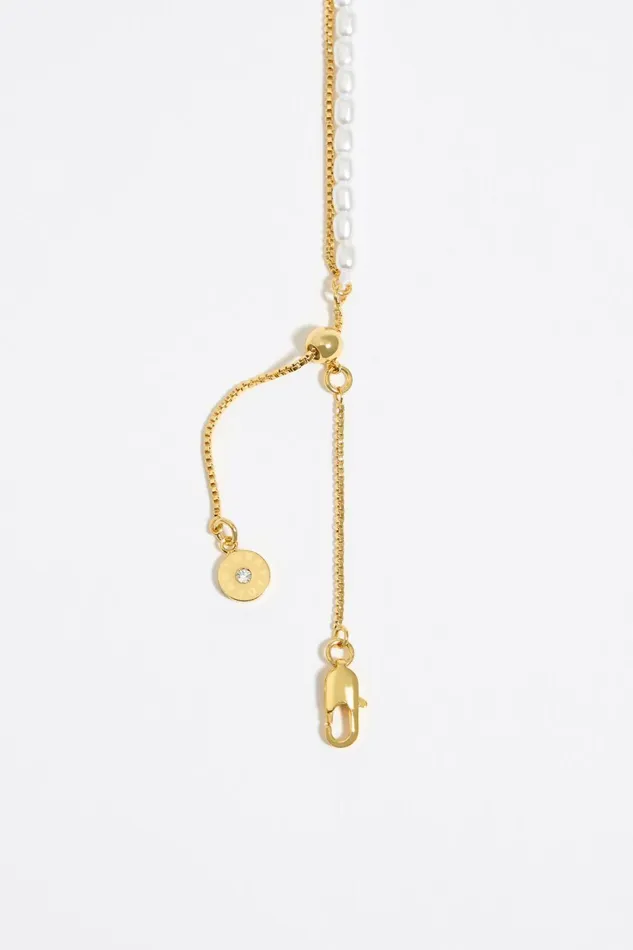 Double Pearl Necklace With Black Candy Logo Black Women Bimba Y Lola Jewelry Double Pearl Necklace With Black Candy Logo Black Women Bimba Y Lola Jewelry